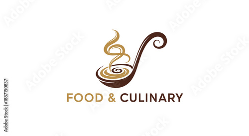 Elegant Culinary Design Depicting Spoon And Soup Perfect for Gourmet Food Brands