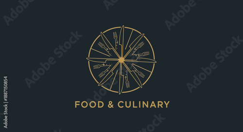 Elegant Culinary Design Symbolizing Food And Fine Dining Experiences For Restaurants