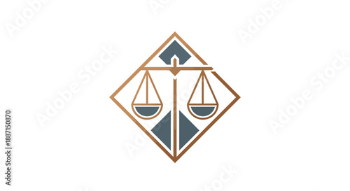 Elegant Justice Scale Logo: Symbol of Fairness and Legal Balance on a White Background