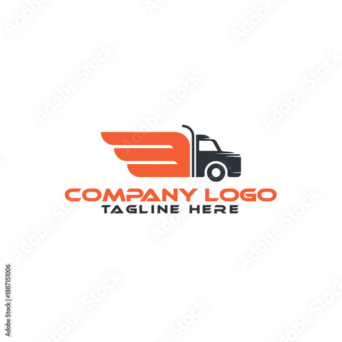 Fast Delivery Van Logo for Courier and Logistics Service