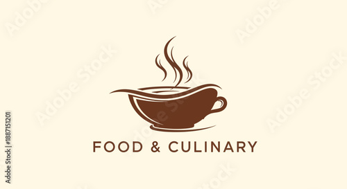 Elegant Food and Culinary Logo Featuring a Stylish Coffee Cup With Steam Rising