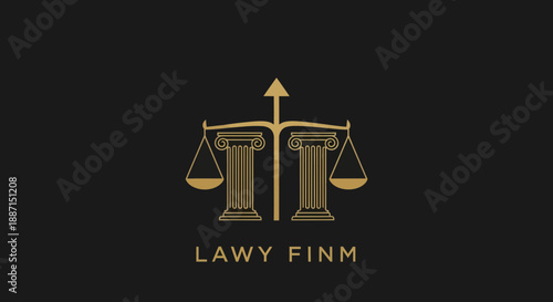 Elegant Legal Logo Design Illustrating Balance, Justice, And Professionalism On Dark Background