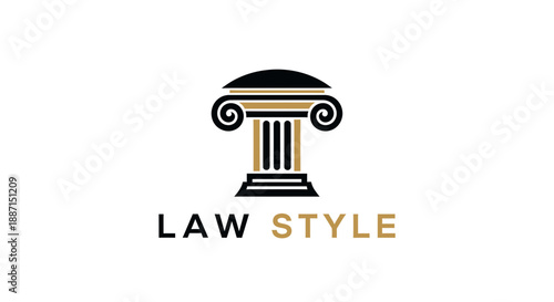 Elegant Legal Logo Design Illustrating Justice and Professionalism in Law Services