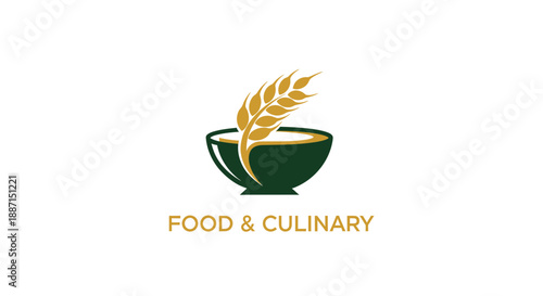 Elegant Food And Culinary Logo Featuring Fresh Grains And A Stylish Bowl Concept