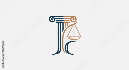 Elegant Legal Logo Design With Pillars and Scales Representing Justice And The Law
