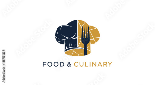 Elegant Food And Culinary Logo With Chef Hat And Fork Ideal For Professional Restaurants