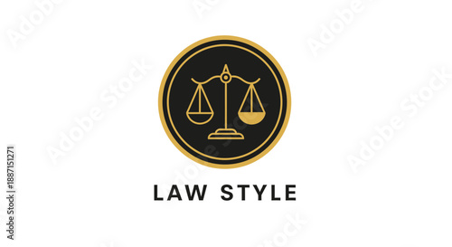 Elegant Legal Logo Illustrating Justice Balance Law Firm Style Simple Design
