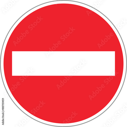 Red circle traffic sign with white horizontal bar no entry no entry sign do not enter sign stop sign