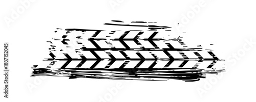 Tire tread marks, wheel textures, tire marks - car racing, motocross, drift, rally, off-road and others. Vector black isolated texture in grunge style with splashes.eps10