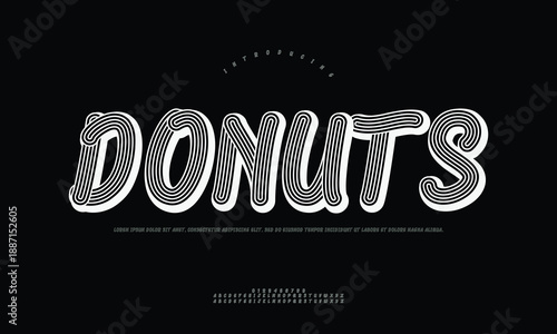 Delicious Assortment of Glazed Donuts with Sprinkles in a Vibrant Flat Vector Illustration, Perfect for Bakery and Sweet Shop Designs.
