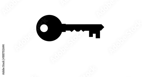 Classic Metal Key Symbolizing Access, Security, and Ownership on Isolated White Background