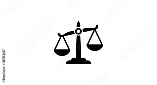 Scales of Justice Symbolizing Fairness and Balance in Law on Isolated White Background