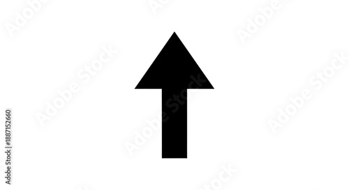 Bold Upward Arrow Symbolizing Growth, Progress, and Direction on Isolated White Background