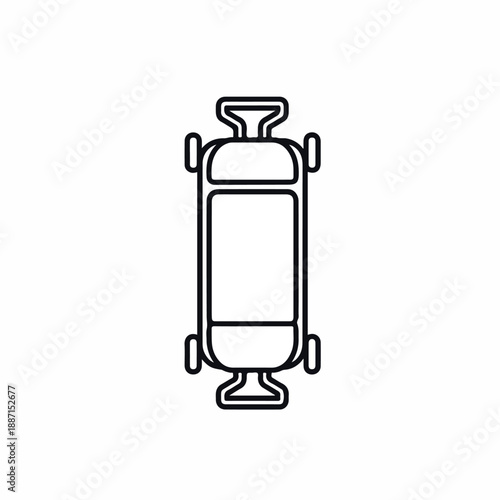 Black line drawing of a scuba diving tank on a white background