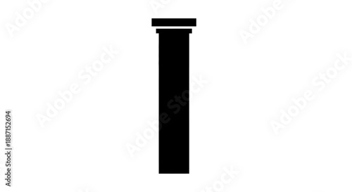 Classic Roman Pillar Column Icon on Isolated White Background