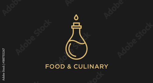 Elegant Minimalist Design Of Food And Culinary Illustration Featuring Gold Tones