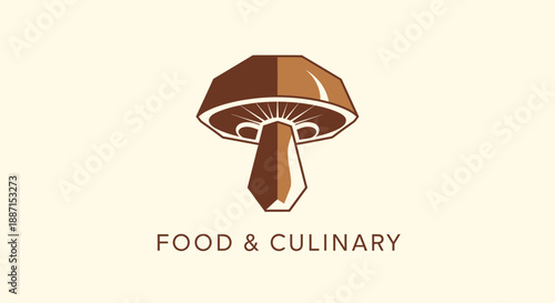 Elegant Mushroom Emblem for Food and Culinary Businesses on a Neutral Background
