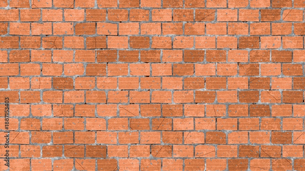 Obraz premium Orange brick wall masonry pattern exterior background texture. 3D rendering illustration