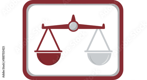 Equilibrium Symbol Design Depicting Justice, Balance, Fairness, Harmony, and Judgement