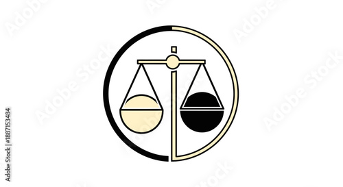 Equilibrium Symbol Representing Balance, Justice, And Decision-Making Illustration Concept