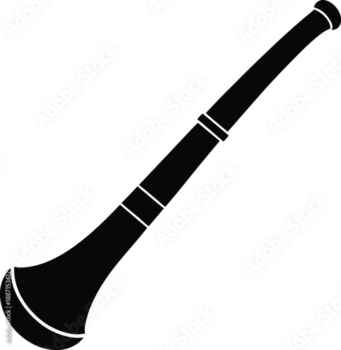 Didgeridoo silhouette vector art illustration and minimal black and white design