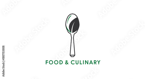 Elegant Spoon Emblem Logo Representing Culinary Arts Food and Healthy Eating Concept