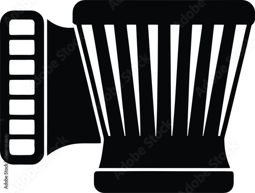 Glass harmonica silhouette vector art illustration and minimal black and white design