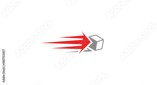 Express Delivery Logo Depicting Swift Package Movement and Timely Shipping Processes