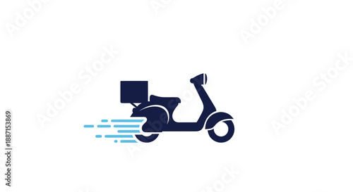 Express Delivery Scooter Icon Symbolizing Quick Food Transport and Logistics Service