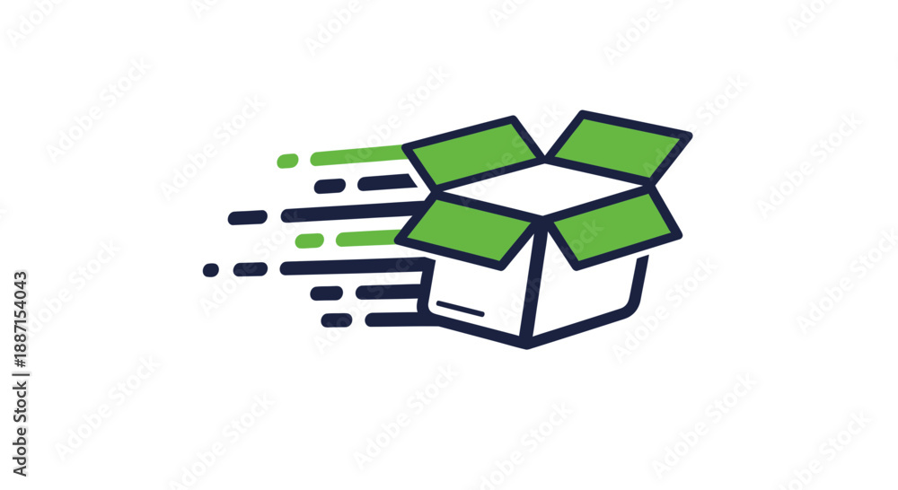 Fototapeta premium Express Shipping Delivery Concept Abstract Illustration With Simple Graphic Elements