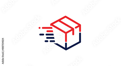 Express Shipping Delivery Concept Depicted With a Box and Velocity Lines Visuals