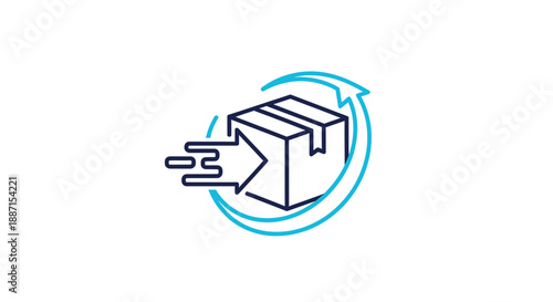 Express Shipping Delivery Icon Representing Speedy Conveyance of Packages and Merchandise