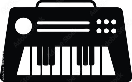 Octapad instrument silhouette vector art illustration and minimal black and white design