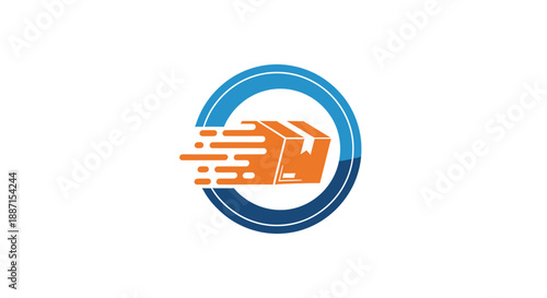 Express Shipping Delivery Logo Representing Fast Movement and Global Logistics
