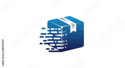 Express Shipping Delivery Logo: Fast Parcel Box Icon for Ecommerce and Logistics Solutions