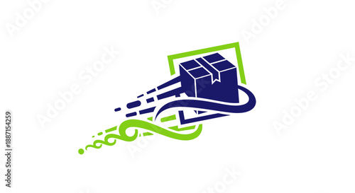 Express Shipping Delivery Logo Representing Fast Parcel Movement And Global Logistics Solution