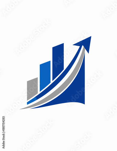 Elevated Business Growth Displaying Upward Financial Trend And Strategy Logo Symbol