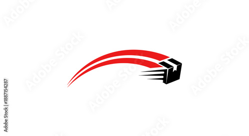 Express Shipping Delivery Logo Representing Rapid Global Logistics and Package Tracking