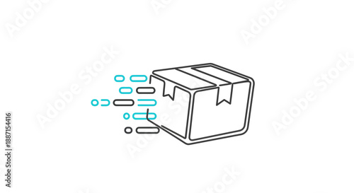 Express Shipping Illustration Depicting Rapid Package Delivery In Minimalist Style Design