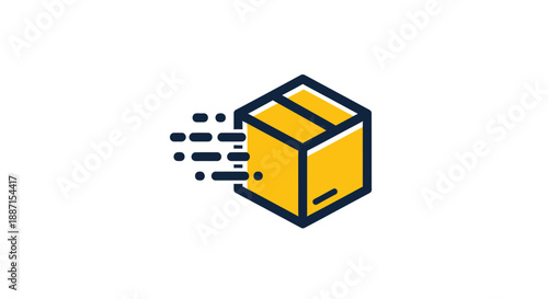 Express Shipping Illustration Depicting Rapid Package Delivery in a Modern Style
