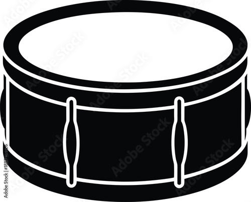 Snare drum silhouette vector art illustration and minimal black and white design