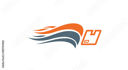 Express Shipping Logo Depicting Fast Delivery and Package Transportation Worldwide Service