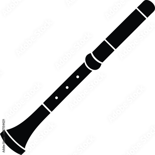 Shakuhachi musical instrument silhouette vector art illustration and minimal black and white design