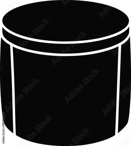 Steel drum silhouette vector art illustration and minimal black and white design