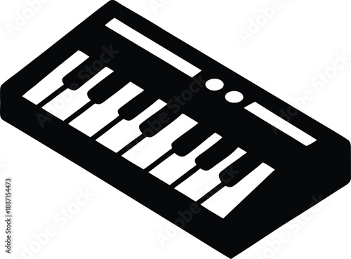 Synth pad silhouette vector art illustration and minimal black and white design