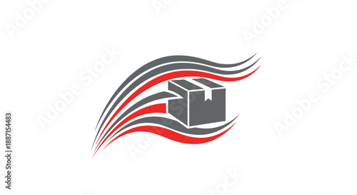Express Shipping Logo Of Packaging Box Representing Swift Parcel Delivery Service