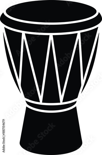 Bongo drum silhouette vector art illustration and minimal black and white design