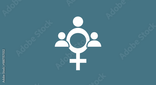 Empowerment symbol for gender equality and teamwork in a modern setting