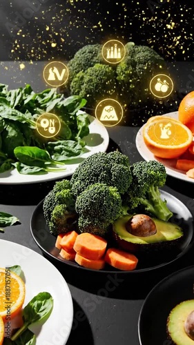 Dynamic Nutrition Unveiling Superfood Benefits With Engaging Digital Health Elements And Vitality
