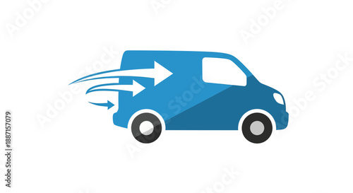 Fast Delivery Van Icon Representing Logistics and Transportation Services Worldwide